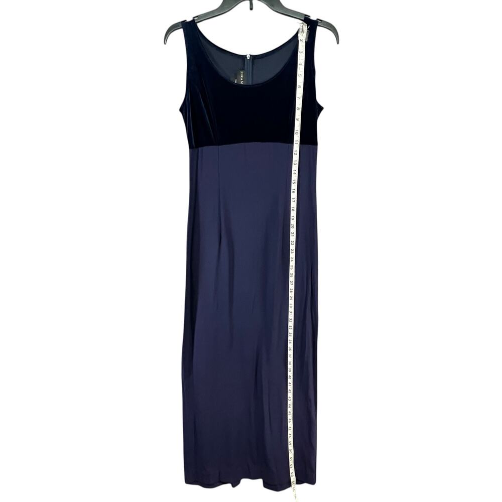 Jessica McClintock Vintage 90s Dress 6 Blue Velvet Bridal Party Timeless Glamour - Picture 10 of 15